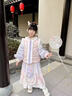 貝優(yōu)可古月家.絨雪 漢服女童冬款兒童新中式馬面裙套裝女寶寶加厚拜年服 紫色套裝 130 曬單實拍圖