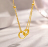 周六福黃金項鏈女時(shí)尚雙環(huán)足金999黃金鏈墜 A0611857 約7.6g 40+5cm  曬單實(shí)拍圖
