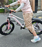 鳳凰山地自行車(chē)男女變速山地車(chē)碟剎青少年兒童自行車(chē)學(xué)生單車(chē) 星際 粉白【變速+三刀輪】 20寸【適合125-160cm】 曬單實(shí)拍圖
