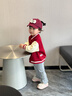 巴帝巴帝春秋款嬰幼兒女童棒球服美式休閑外套夾克上衣 紅色 小字母 80 曬單實(shí)拍圖