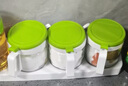 茶花（CHAHUA） 玻璃調(diào)料罐調(diào)味盒油壺套裝廚房帶架子糖鹽味精罐 4件套+油壺【綠色】 曬單實(shí)拍圖
