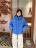 波司登（BOSIDENG）25新款羽絨服女短明星同款90絨泡芙脫卸帽冬厚保暖外套B250243102 【明星同款色】布魯斯藍5A34 S 160/84A 體重約110-125斤 曬單實(shí)拍圖