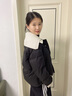 雪中飛羽絨服女短款2025新款翻領(lǐng)時(shí)尚撞色拼接冬季保暖90絨外套黑色XS 曬單實(shí)拍圖
