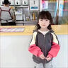 G.DUCKKIDS小黃鴨女童外套春秋新款韓版寬松中大童拼色連帽洋氣開(kāi)衫衛衣 韓版1020灰色(薄款) 130 曬單實(shí)拍圖