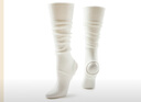 熱風(fēng)（Hotwind）2025年春季新款女士超薄小腿襪套芭蕾系小腿堆堆襪過(guò)膝長(cháng)筒襪 04白色 1雙 均碼 曬單實(shí)拍圖