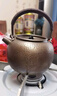 容山堂茶壺燒水壺紫銅手工泡茶壺煮茶器大號大容量煮茶壺高檔功夫茶具 純銅錘目紋提梁壺-直口900ml 曬單實(shí)拍圖