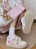大東女士多巴胺花邊厚底小白鞋女2025新款櫻花粉板鞋小香風(fēng)小眾休閑面包鞋 粉色 -仙女風(fēng) 36 -京東快遞 曬單實(shí)拍圖