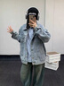 NASADKGM牛仔外套男韓版潮牌青少年春秋冬季休閑工裝夾克百搭外套男上衣男 黃泥色（春秋款） XL （建議150-170斤） 曬單實拍圖