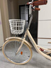 飛鴿（FLYING PIGEON）自行車(chē)成人通勤車(chē)自行車(chē)學(xué)生單車(chē)成人自行車(chē)通勤自行車(chē)女士自行車(chē) 標配奶油米|單速|(zhì)輻條輪+禮包 24寸適合150-170cm 曬單實(shí)拍圖
