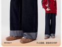 左西女童加絨牛仔褲冬季保暖2025新款兒童防褪色闊腿褲中大童長(cháng)褲 深牛仔色 160 cm 曬單實(shí)拍圖