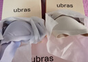 ubras【2件裝】無尺碼免拆V領(lǐng)內(nèi)衣女背心美背粉底液色文胸罩無痕隱形 奶鹽藍(lán)+燕麥奶 曬單實拍圖