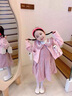 G.DUCKKIDS小黃鴨童裝女童套裝春秋款兒童連衣裙秋冬季小香風(fēng)女寶寶外套裙子 粉色 100 建議90-100cm3-4歲 曬單實(shí)拍圖