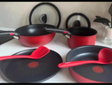 特福（Tefal）鍋具套裝百變鍋可拆卸煎炒鍋有鈦不粘鍋六件套千葉玫瑰紅 曬單實(shí)拍圖