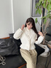 Teenie Weenie小熊女裝棉服2025冬季新款清新淡雅溫暖舒適棒球夾克 象牙白 S 曬單實(shí)拍圖