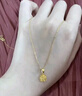 中國黃金（CHINA GOLD）繞線小方糖黃金項(xiàng)鏈女款足金吊墜鎖骨鏈掛墜情人節(jié)生日禮物送女友 繞線小方糖吊墜+S925鏈約0.9g 曬單實(shí)拍圖