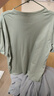 名創(chuàng  )優(yōu)品（MINISO）純棉t恤男夏季2025新款衣服青少年親膚透氣時(shí)尚寬松大碼冰感短袖 棕櫚綠(生機胸標) 3XL (體重180-205斤) 曬單實(shí)拍圖