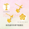 周六福桃花黃金耳釘女足金耳飾蝴蝶生日禮物計價(jià)A0915068 約1.75g 一對 曬單實(shí)拍圖