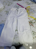百圖betu女裝2025夏季新款牛仔闊腿褲高腰顯瘦純棉九分褲褲子2505X14 白色 M 曬單實(shí)拍圖