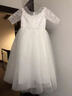 思妙星鋼琴演出服女童輕奢高端主持人生日花童晚禮服小眾兒童蓬蓬裙洋氣 白色 100 曬單實(shí)拍圖
