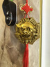 銅獅咬劍掛件黃銅獅子虎頭牌獸頭睚眥吞口門(mén)神門(mén)口家居擺件 【實(shí)心加厚】直徑11cm 送流蘇 曬單實(shí)拍圖