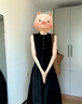 羅蒙（ROMON）法式黑色氣質(zhì)無(wú)袖連衣裙子女2025夏季新款感掐腰修身顯瘦長(cháng)裙 黑色 XL 60/65kg 曬單實(shí)拍圖