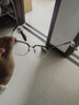 蔡司（ZEISS）近視眼鏡片男款散光可配度數防藍光輻射變色純鈦合金半框理工斯文 黑銀色 配德國蔡司視特耐1.67防藍光鏡片 曬單實(shí)拍圖