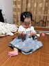 巴厘小豬（BALIPIG）【斷碼清倉】寶寶裙子夏季2024新款小女孩吊帶裙兒童夏裝 藍白格花束 90 cm 曬單實拍圖