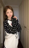 設計感愛(ài)心波點(diǎn)插肩長(cháng)袖T恤女秋季韓系chic小眾寬松早秋單穿上衣 白色 L 曬單實(shí)拍圖