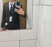 羅蒙西服套裝男士商務(wù)修身西裝男職業(yè)正裝小西服新郎伴郎結(jié)婚禮服外套 黑色雙扣【西服+西褲+襯衫】 2XL /180【130-145斤】+7件禮品 曬單實拍圖