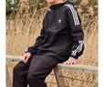 adidas經(jīng)典三條紋運動(dòng)連帽夾克外套男女秋季阿迪達斯三葉草 黑色   XL 曬單實(shí)拍圖