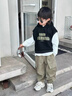 G.DUCKKIDS男童秋裝套裝2025新款時(shí)髦兒童春秋三件套寶寶韓版痞帥男式小童裝 黑色aaqqesk 120 cm 曬單實(shí)拍圖