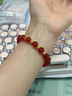 中國黃金（CHINA GOLD）小方糖天然紅瑪瑙手串女金手鏈情人節新年禮物送女友老婆生日 足金小方糖紅瑪瑙手串-8mm 曬單實(shí)拍圖