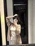 燦圖高級感針織開衫外套女春秋季新款慵懶風寬松顯瘦外搭毛衣休閑上衣 卡其色 均碼 【建議80斤到150斤】 曬單實拍圖