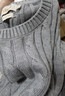 ELAND衣戀毛衣女夏日棉花糖變形絞花長(cháng)袖上衣25秋新款 灰色(15)Grey L 曬單實(shí)拍圖