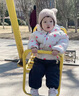 G.DUCKKIDS小黃鴨兒童棉服冬季嬰兒衣服男女童加厚棉衣小童寶寶棉襖加絨外套 白色花朵 90 尺碼1~2歲【 80-90cm】 曬單實(shí)拍圖