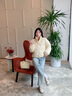 Teenie Weenie小熊女裝羽絨服2025冬季新款時(shí)尚小立領(lǐng)短款羽絨外套 乳白色 S 曬單實(shí)拍圖