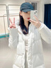 顧冰新款羽絨服女款中長(cháng)款過(guò)膝直筒加厚白鴨絨冬季外套 白色 S 曬單實(shí)拍圖