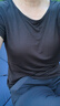 莫代爾短袖帶胸墊T恤女春夏內(nèi)搭圓領(lǐng)上衣大碼寬松免穿文胸打底衫 黑色 XL (建議120-140斤) 曬單實拍圖