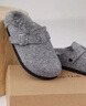 ZHR則則毛氈勃肯鞋女鞋柔軟舒適包頭半拖小眾不累腳平底通勤鞋休閑鞋外穿 淺灰色 37 曬單實(shí)拍圖