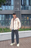 卡圖弛美式高街加絨加厚牛仔褲男秋冬季寬松闊腿直筒棉長(cháng)褲復古保暖褲子 黑灰色 XL 曬單實(shí)拍圖