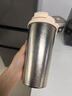 嘿客熊純鈦保溫杯咖啡杯雙飲吸管杯男女高檔辦公保溫杯鈦杯國慶中秋禮品 白色-500ML【內外純鈦+雙飲抑菌抗堿酸】 曬單實(shí)拍圖