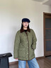 哈吉斯（HAZZYS）女裝 秋季款女士【PHIZ系列】燈芯絨領(lǐng)寬松落肩絎縫棉服女 卡其色KK M (160/84A 38) 曬單實(shí)拍圖