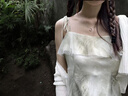 獵吶韓版荷葉邊吊帶連衣裙女裝夏季2025新款小個子露肩吊帶長裙無袖 M 曬單實拍圖