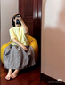 無(wú)印良品（MUJI）女式 漢麻棉輕便長(cháng)裙 長(cháng)半身裙女裙子 25年夏季女裝 BE1VBC5S 灰色條紋 L （165/70A） 曬單實(shí)拍圖