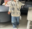 幼歌（YOUGE）嬰幼兒秋季新款舒適保暖連帽毛衣外套軟糯厚實(shí)元氣上衣 淺杏 90 cm 曬單實(shí)拍圖