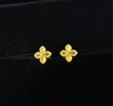 周大福 四葉草 足金黃金耳釘耳飾(工費(fèi)260)約2.15g EOF1314 曬單實(shí)拍圖