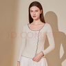 頂瓜瓜頂呱呱保暖內衣女棉質(zhì)螺紋木耳邊大圓領(lǐng)女士保暖打底衫女乳白 165 曬單實(shí)拍圖