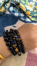 石玥珠寶精品8mm金沙天然黑曜石手串銀蓮花青金石虎眼石水晶手鏈男女士款 曬單實(shí)拍圖