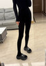 莫代爾咖色高彈高腰打底褲女春秋款美拉德色系豎條紋壓力顯瘦連褲襪外穿 【黑色】350g 冬季厚絨-10-5°c M F常規款連襪 曬單實(shí)拍圖