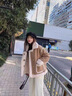 AIGOUGRT仿羊羔毛外套女短款冬季新款女裝韓系加絨加厚皮毛一體機車(chē)服冬天 棕色 S 建議100斤內 曬單實(shí)拍圖